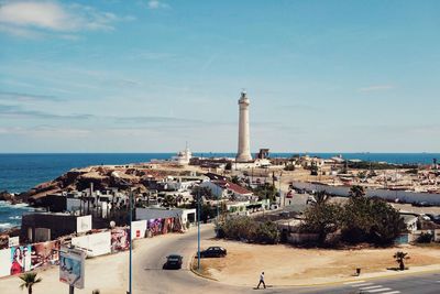 Lighthouse by sea