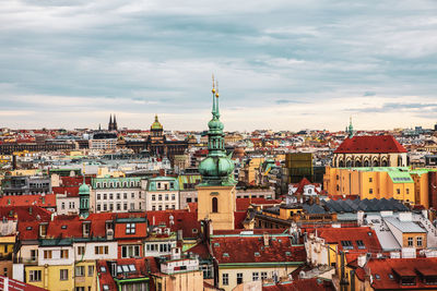 Panoramic view of the old town of prague.