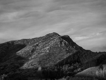 Low angle view of mountain against sky