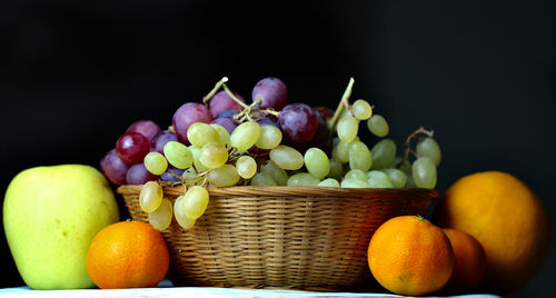 Close-up of fruits in basket