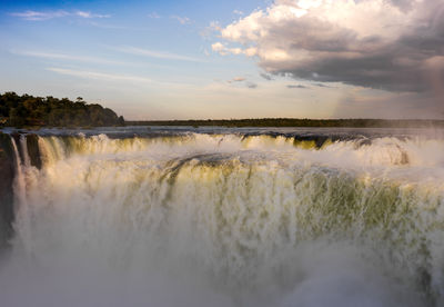 Panoramic view of fall and sky