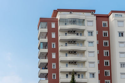 New modern residential building exterior against the sky. architecture of southern turkey.