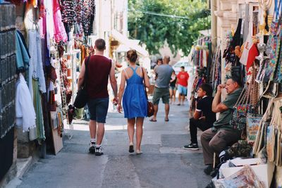 Group of people in market