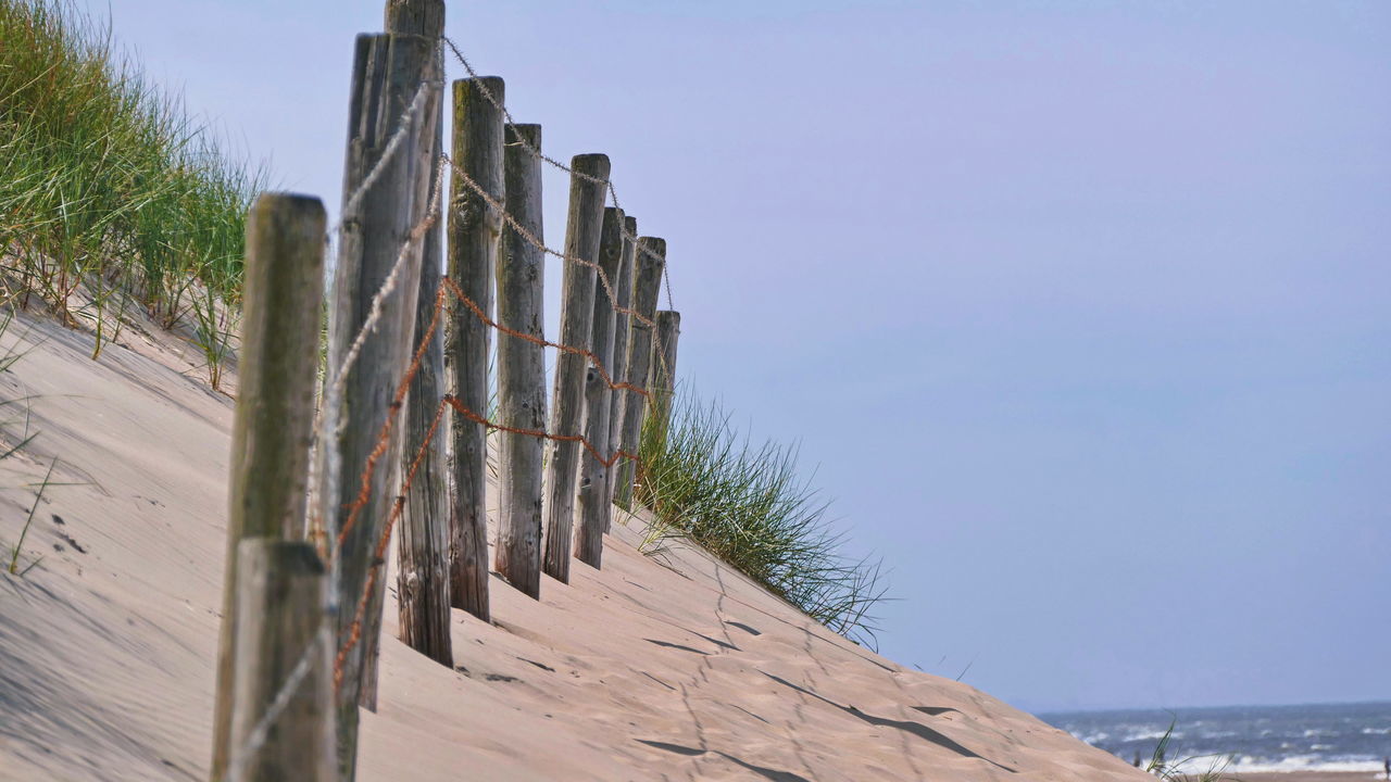 LOW ANGLE VIEW OF FENCE AGAINST SKY