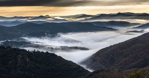 Scenic view of mountains against sky