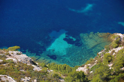View from above of the creeks of cassis and its crystal clear waters in the calanque national park