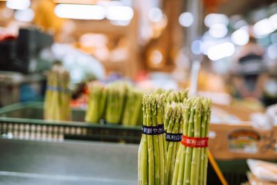 Close-up of vegetables for sale in market