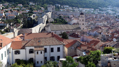 High angle shot of townscape