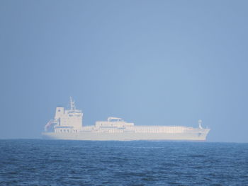 Boat sailing in sea