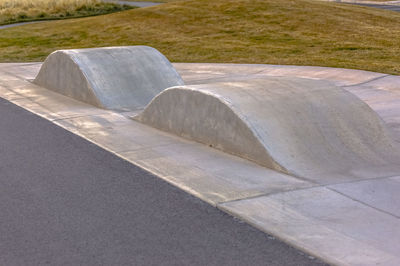 High angle view of dam