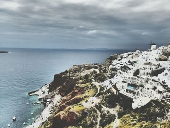 High angle view of sea against sky