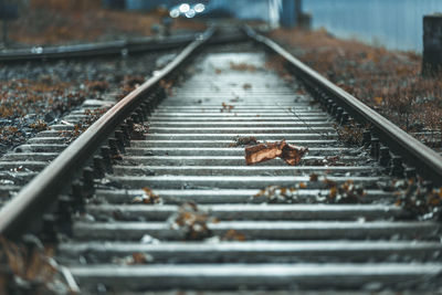 High angle view of railroad tracks