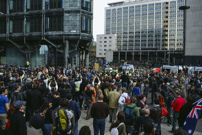 Group of people on city street