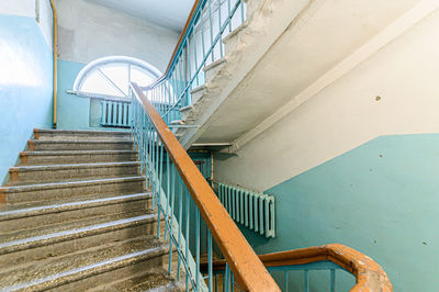 Low angle view of spiral staircase