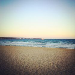 Scenic view of sea at sunset