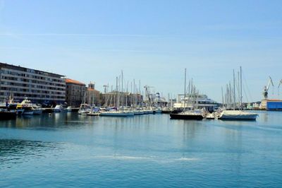 Boats in harbor