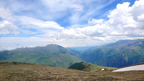 Scenic view of mountains against sky