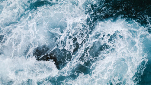 High angle view of sea waves