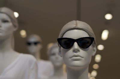 Close-up of sunglasses against black background