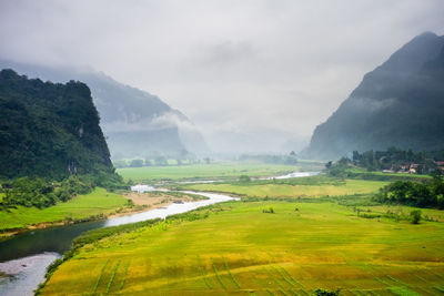 Foggy landscape on ho chi minh highway west, vietnam