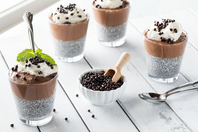 Close-up of dessert on table