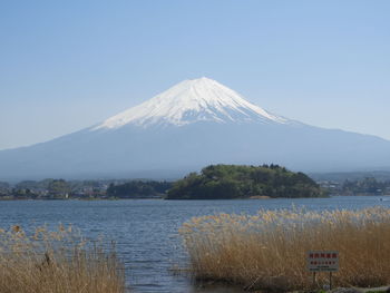 Scenic view of snowcapped mountain against sky