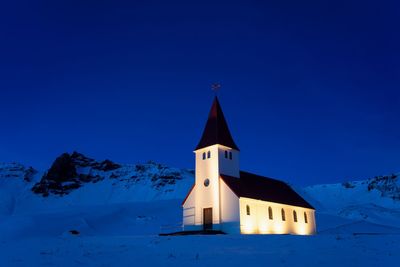 Building against blue sky during winter