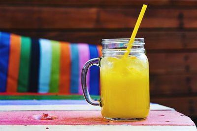 Close-up of drink on table