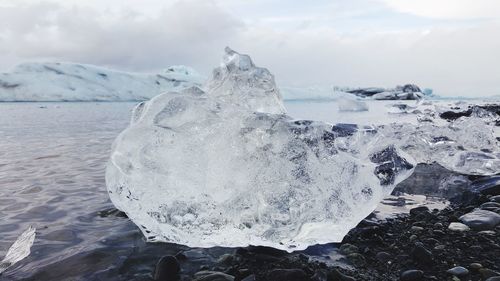 Scenic view of ice against sky