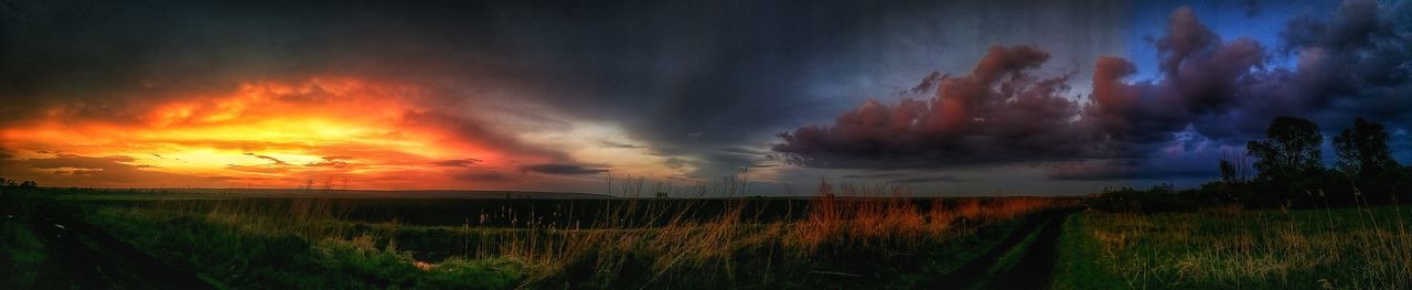 Panoramic view of dramatic sky during sunset