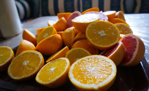 Close-up of fruits on table