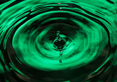 Close-up of drop falling in water