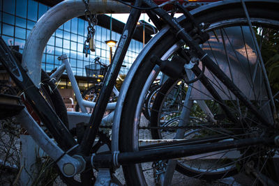 Close-up of abandoned bicycle