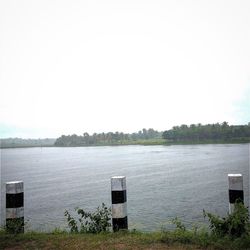 Boats in calm lake