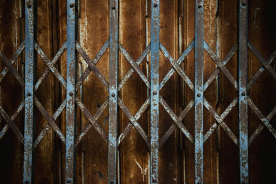 Full frame shot of old metal gate