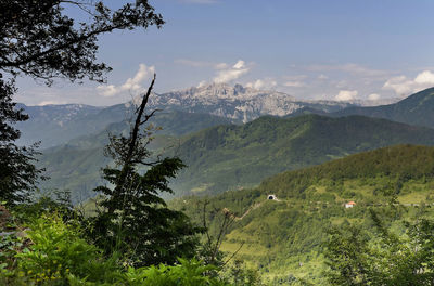 Scenic view of mountains against sky