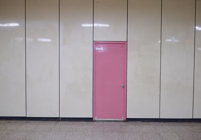 Closed door of building