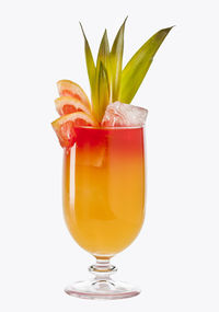 Close-up of drink against white background