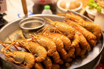 Close-up of seafood in plate