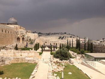 Panoramic view of historic building against sky