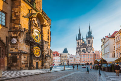 View of clock tower in city
