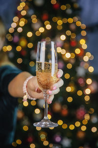 Close-up of wineglass on table