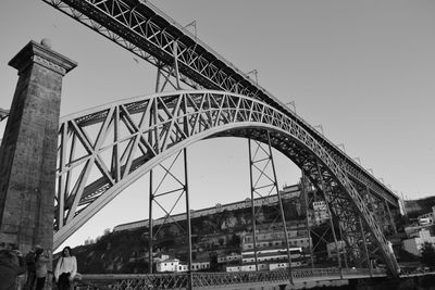 Low angle view of suspension bridge