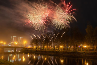 Festive salute in honor of the victory day, 09.05.2021, ivanovo, ivanovo region, russia.