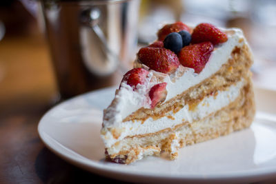 Close-up of cake in plate