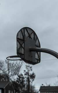 Low angle view of basketball hoop against sky