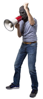 Low angle view of man standing against white background