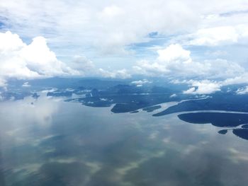 Aerial view of sea against sky