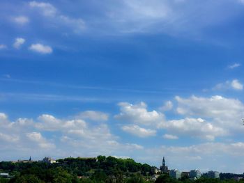 View of cityscape against clear sky