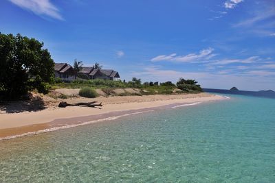 Scenic view of beach against sky